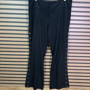 Cache Black Snap-Trim Wide Leg Pants